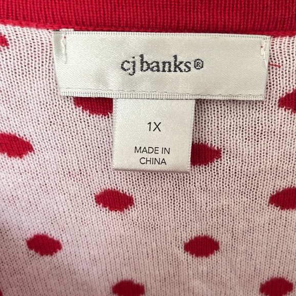 CJ Banks Red and Black Polka Dot Cardigans - Picture 5 of 5
